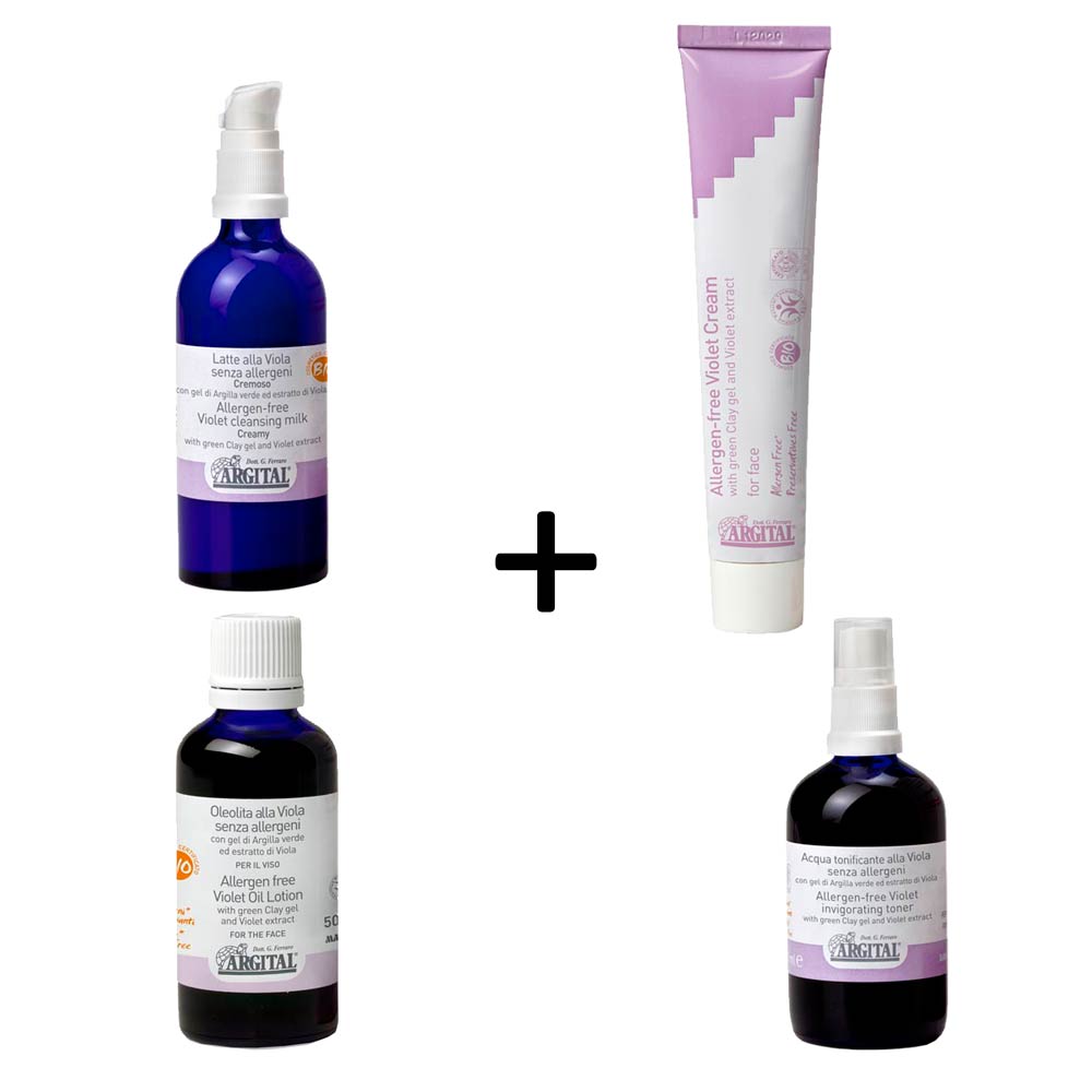 Argital Sensitiv Allergen-fri 4-trins hudpleje sæt