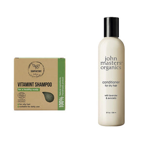 Hårplejesæt til tykt hår med tendens til fedtet hovedbund i 2 trin