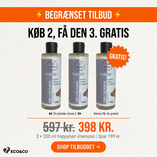 3 x 200 ml happyhair shampoo - BEGRÆNSET LAGER