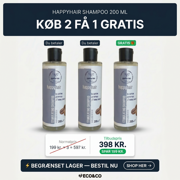 3 x 200 ml happyhair shampoo - BEGRÆNSET LAGER